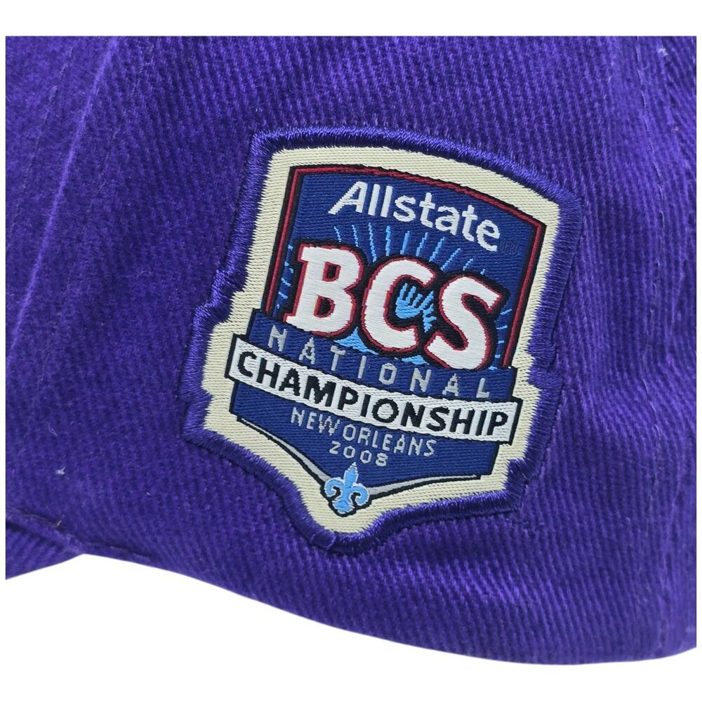 LSU 3-Time National Champions Adjustable Purple Baseball Cap Vintage Look - Picture 4 of 14